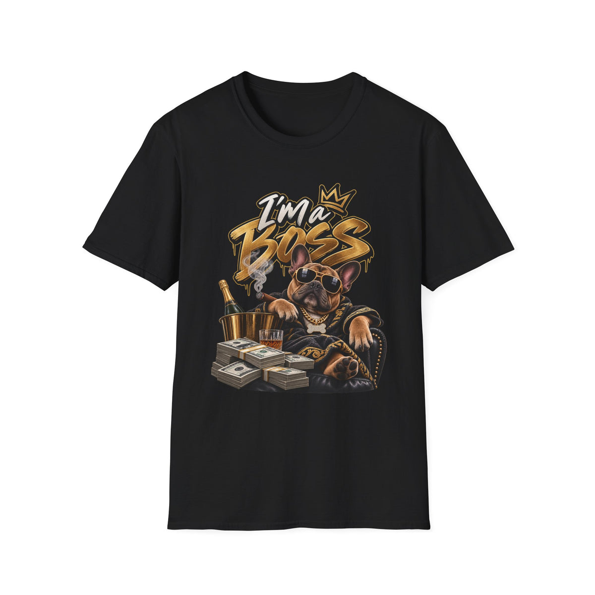 Im a Boss French Bulldog Graphic Tee | T-Shirt | 90s 00s Hip Hop Pop Culture Nostalgia