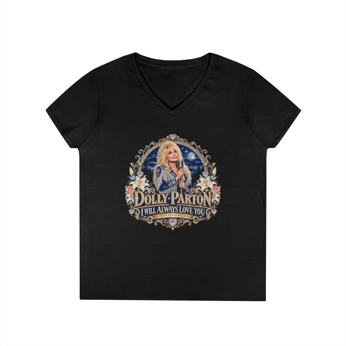 Country Legend Dolly Parton Portrait I Will Always Love You T-Shirt | Tribute Memorial