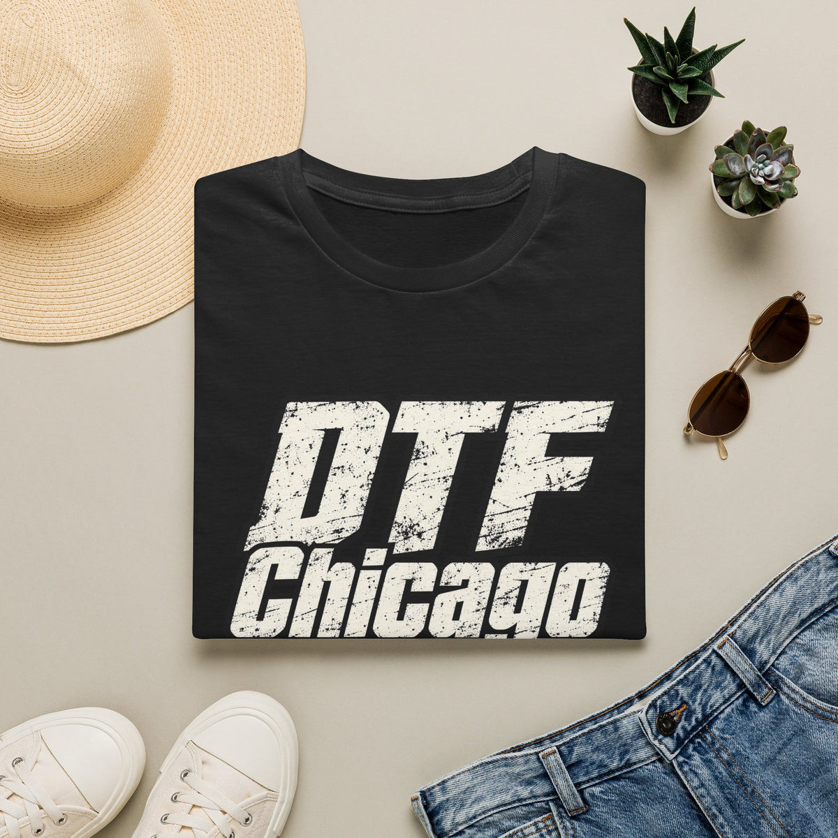 DTF Chicago distressed logo T-Shirt | Vintage city typography