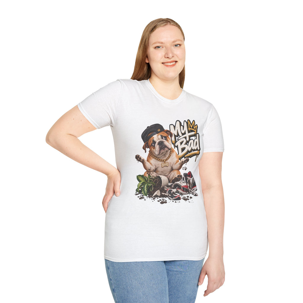 Bulldog 'My Bad' Graffiti T-Shirt | Hip Hop Dog Streetwear Tee