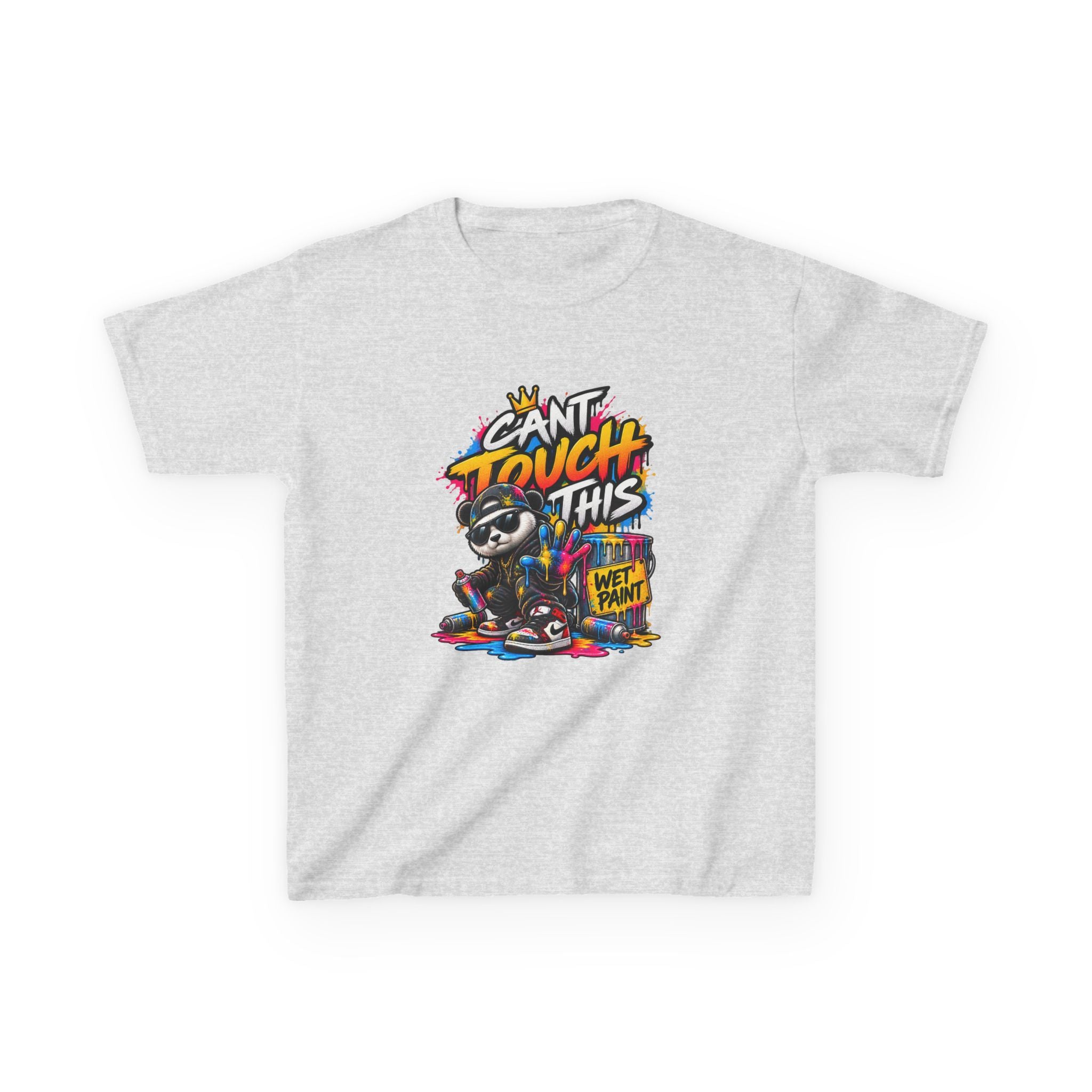 Cant Touch This Skateboard Panda Kids T-Shirt | Retro Graffiti Street