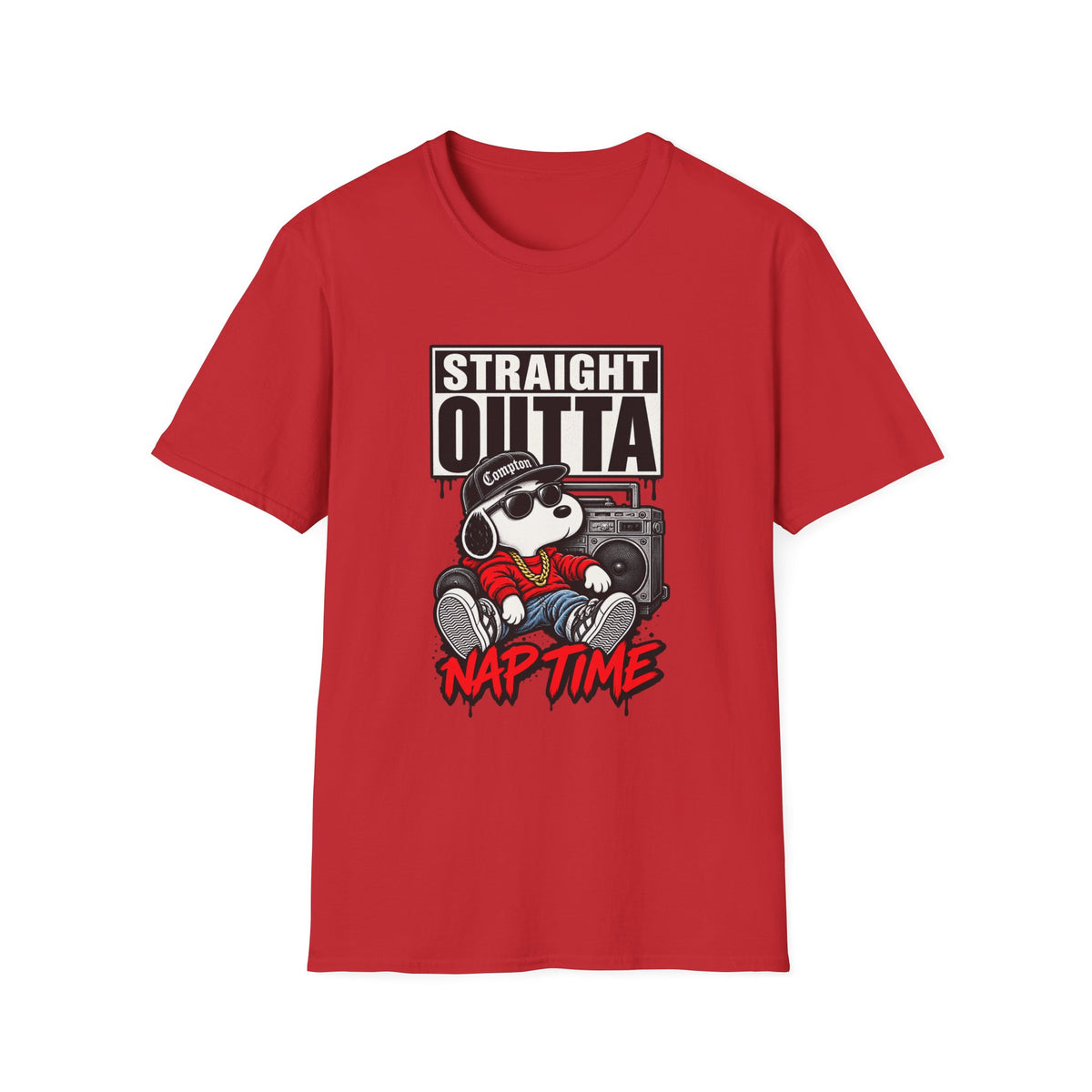 Straight Outta Nap Time T-Shirt Hip Hop | Cartoon Bear Boombox Compton Design | 1990's 2000's Nostalgia Throwback