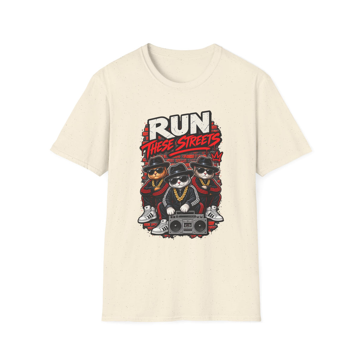 Run These Streets cats graphic T-Shirt | Hip Hop Cat Crew tee | 1990's 2000's Nostalgia Throwback
