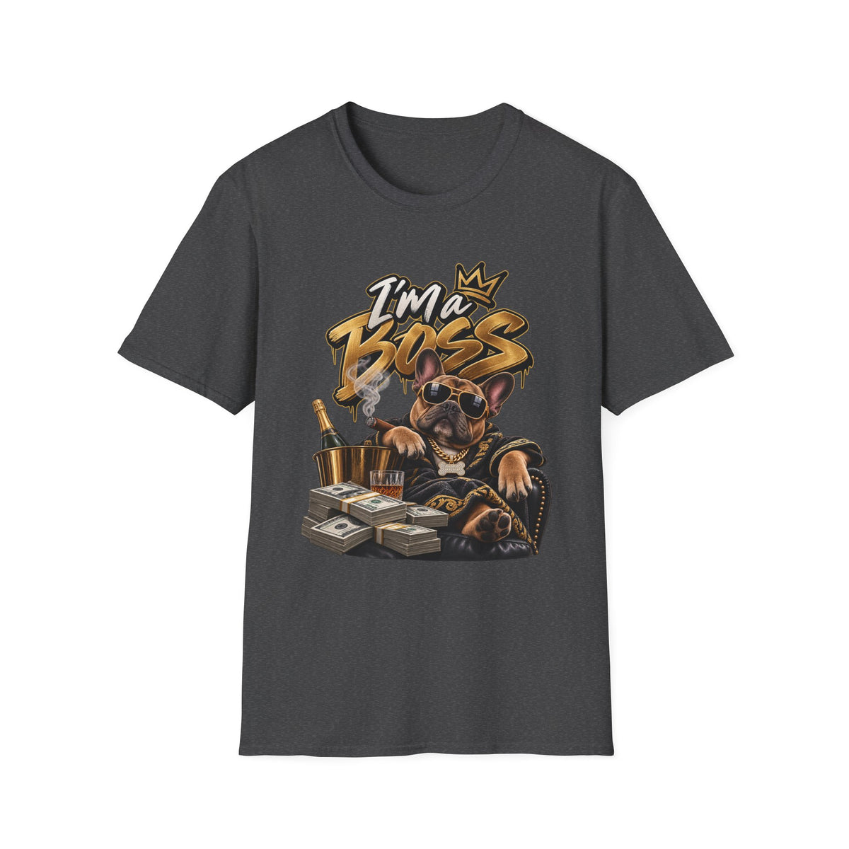 Im a Boss French Bulldog Graphic Tee | T-Shirt | 90s 00s Hip Hop Pop Culture Nostalgia