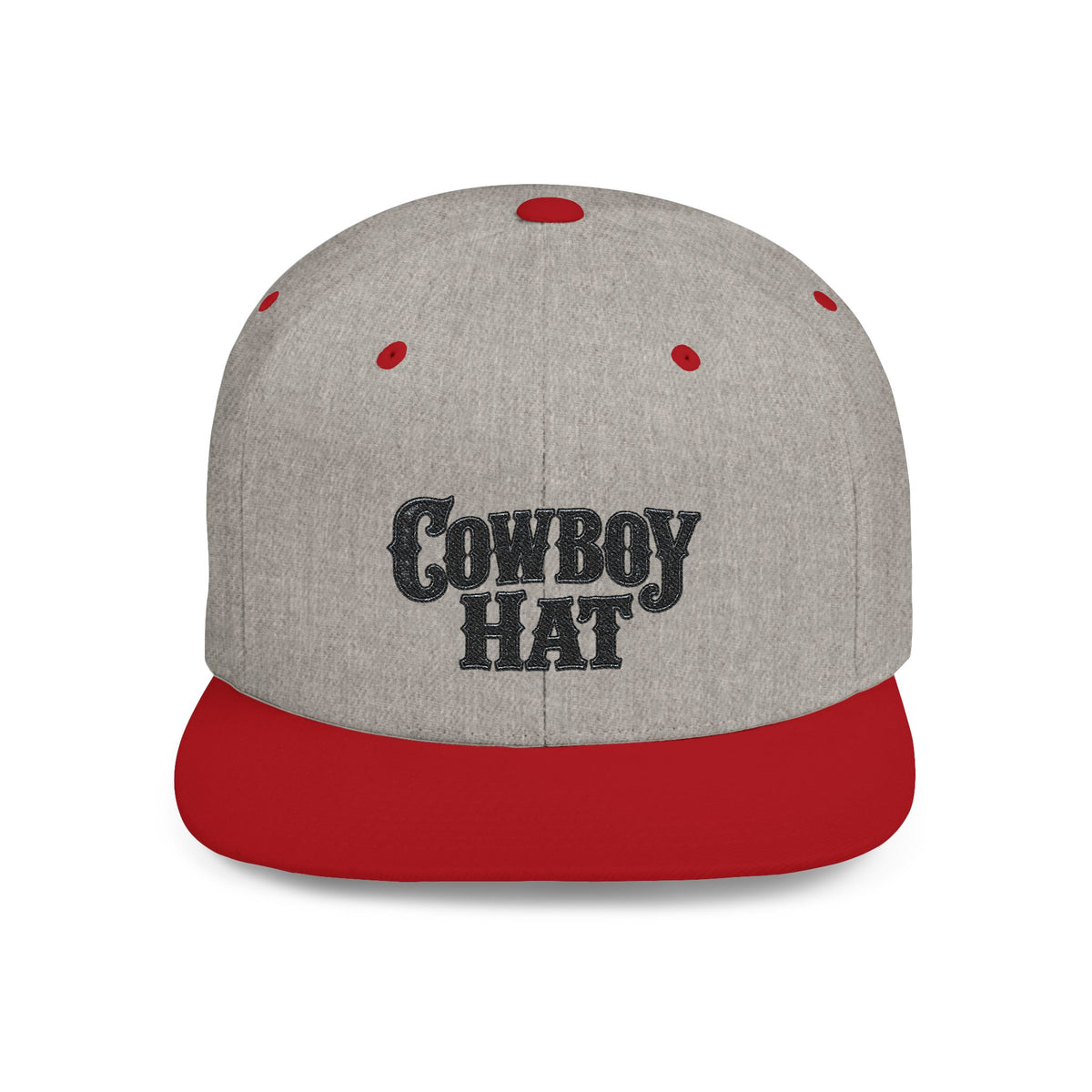 Cowboy Hat flat bill snapback | Western text embroidered cap
