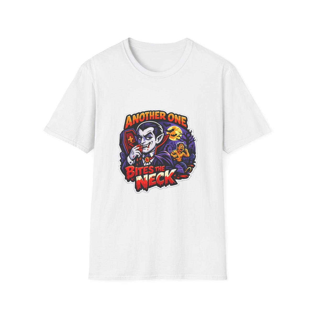 Another One Bites the Neck Vampire T-Shirt | Halloween Dracula Graphic