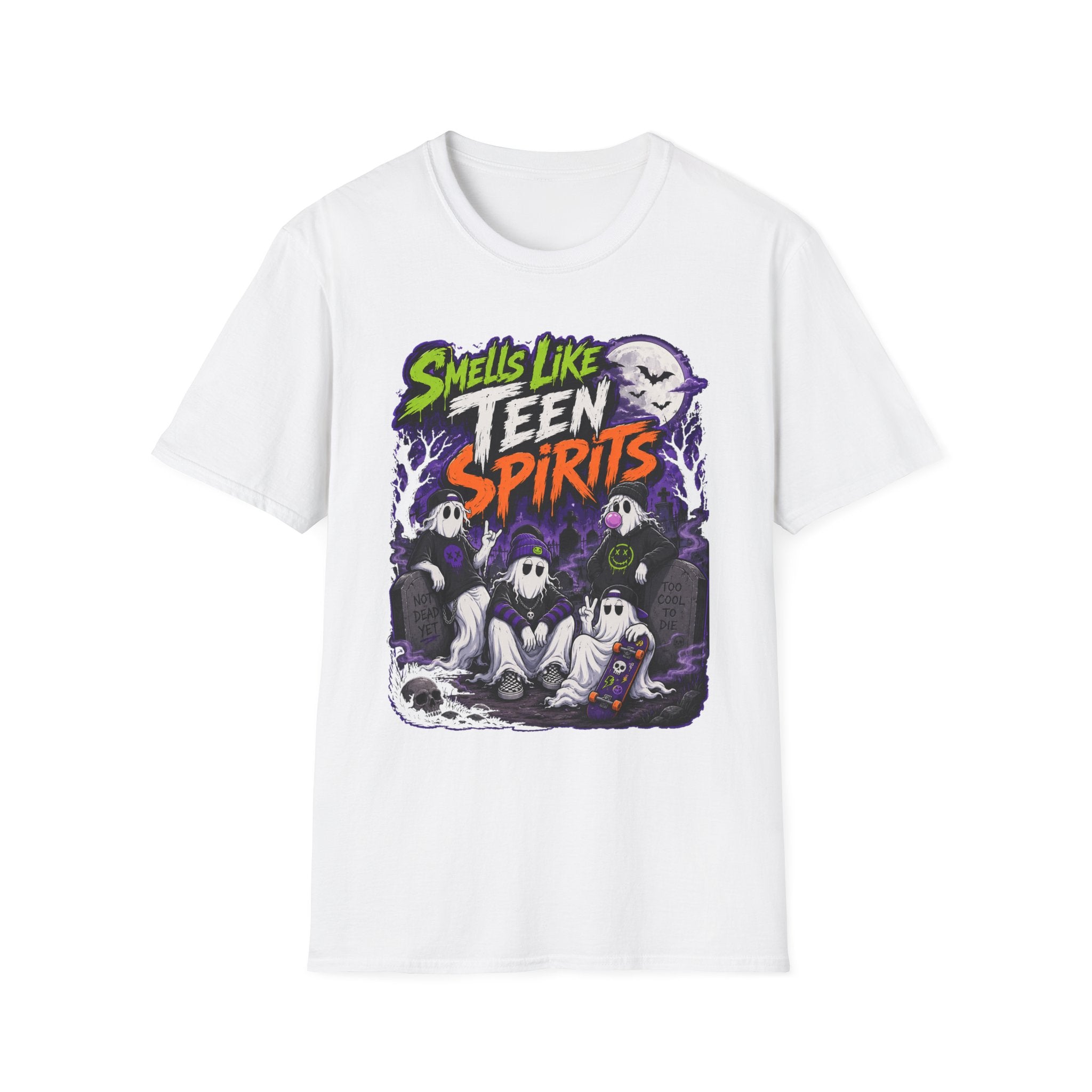 Smells Like Teen Spirits T-Shirt | Halloween Ghost Band Graphic | Hip Hop 1990's 2000's Nostalgia Throwback