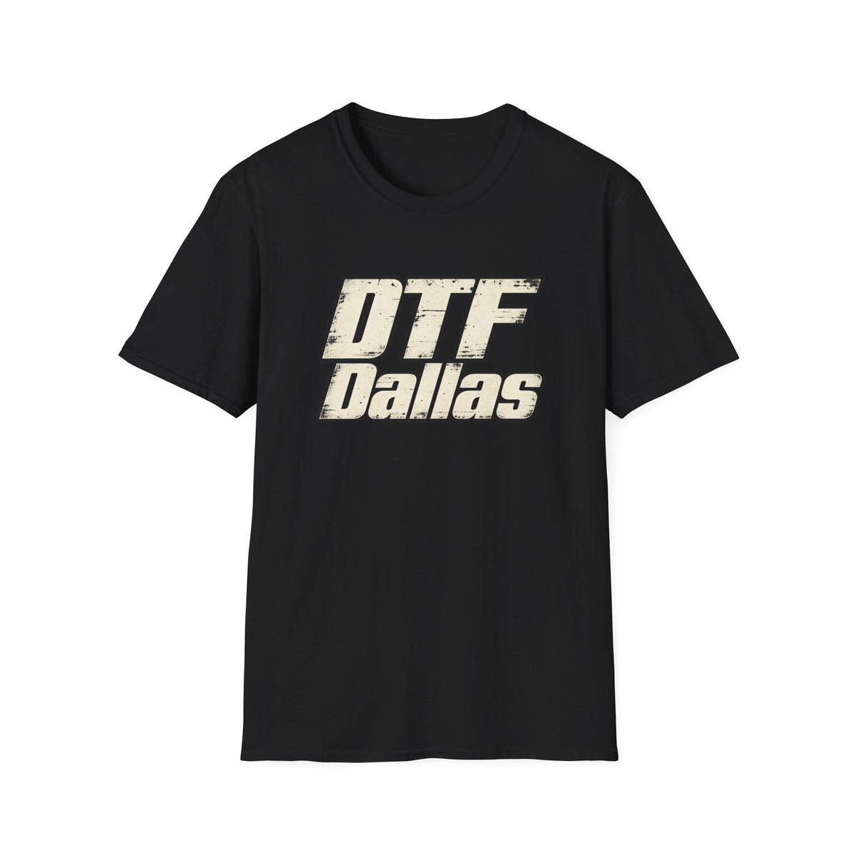 DTF Dallas T-Shirt | Retro Distressed Text, City Pride Tee