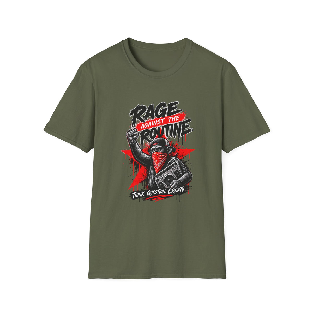 Rage Against the Routine T-Shirt | Protest Fist Graphic Tee | 1990's 2000's Nostalgia Throwback