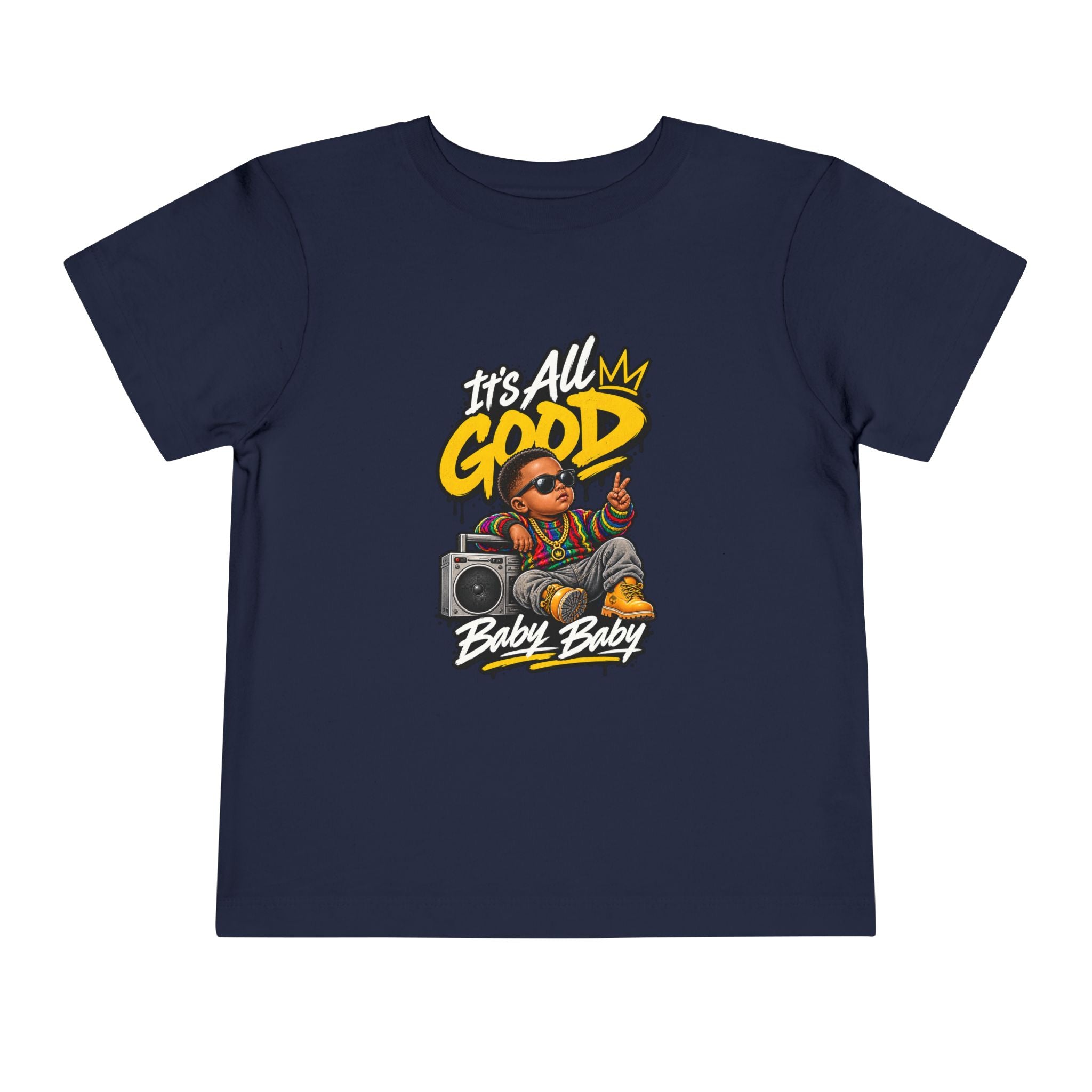 Its All Good Baby Biggie Toddler Tee | Retro Boombox Hip Hop Graphic