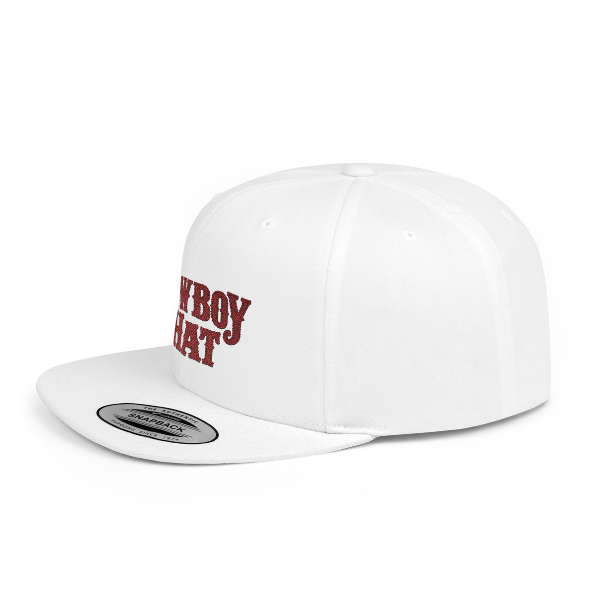 Cowboy Hat embroidered Flat Bill Snapback | Western ranch style cap
