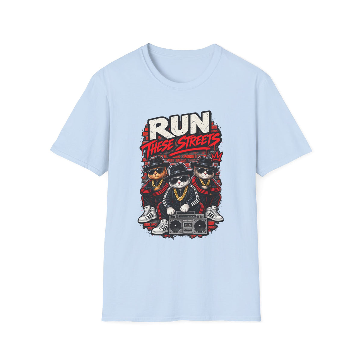 Run These Streets cats graphic T-Shirt | Hip Hop Cat Crew tee | 1990's 2000's Nostalgia Throwback