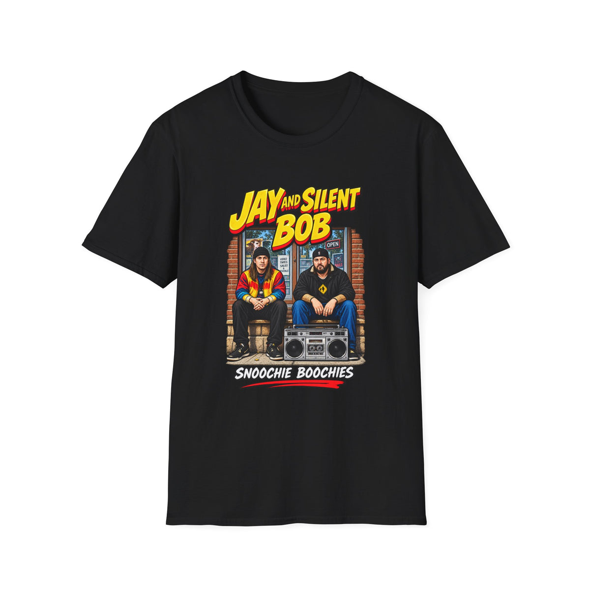 Jay and Silent Bob T-Shirt | Movie Logo Comic Poster Tee | 1990's 2000's Nostalgia Throwback