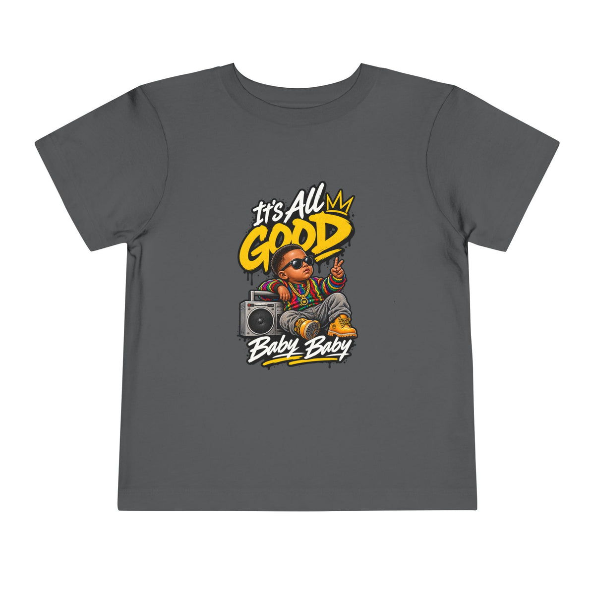Its All Good Baby Biggie Toddler Tee | Retro Boombox Hip Hop Graphic