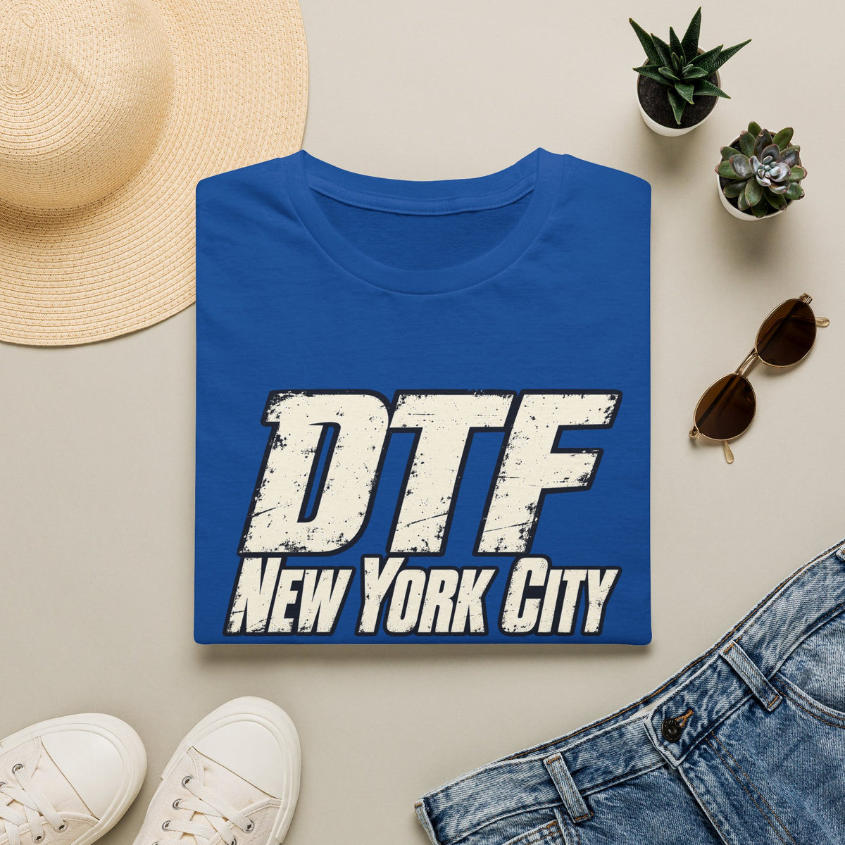 DTF New York City T-Shirt | Vintage Block Letter Graphic