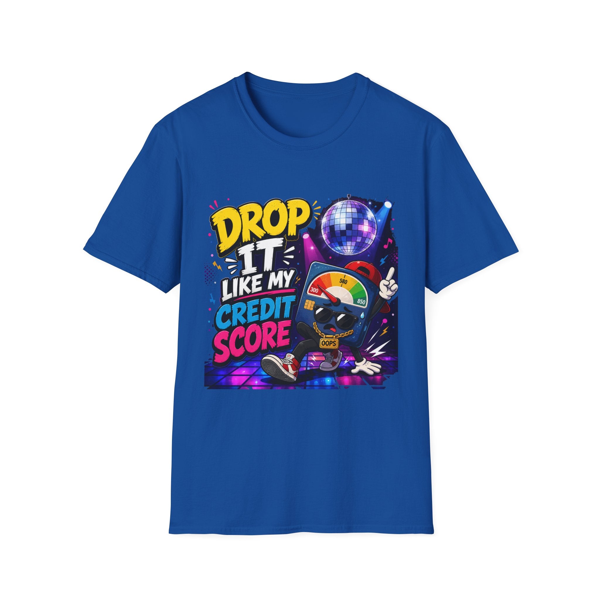 Drop It Like My Credit Score T-Shirt | Disco Ball, Funny Finance Design | 1990's 2000's Nostalgia Throwback