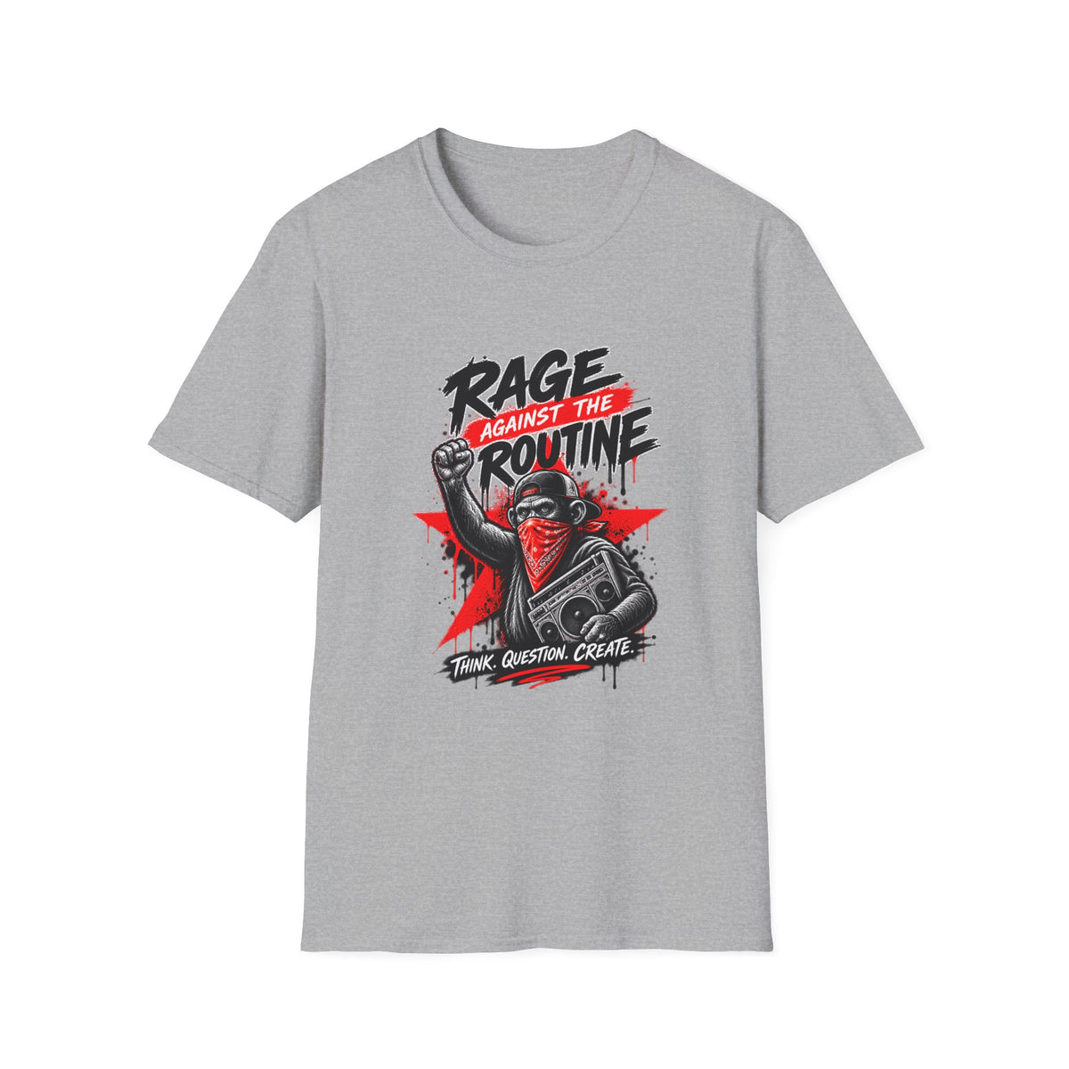 Rage Against the Routine T-Shirt | Protest Fist Graphic Tee | 1990's 2000's Nostalgia Throwback