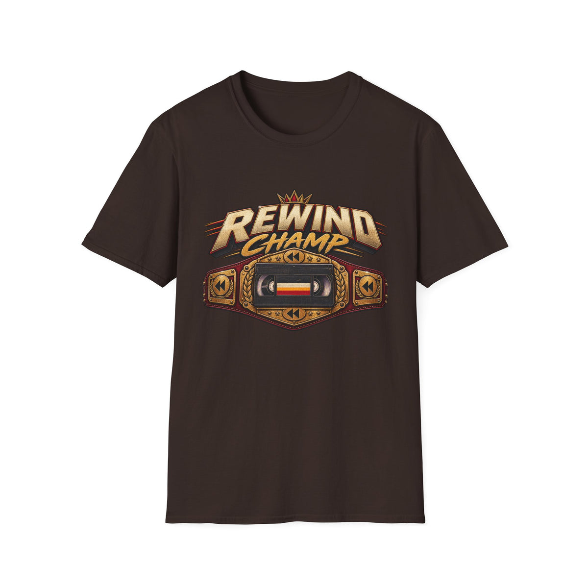 Rewind Champ cassette belt graphic T-Shirt | Retro Hip Hop audio nostalgia tee | 1990's 2000's Nostalgia Throwback