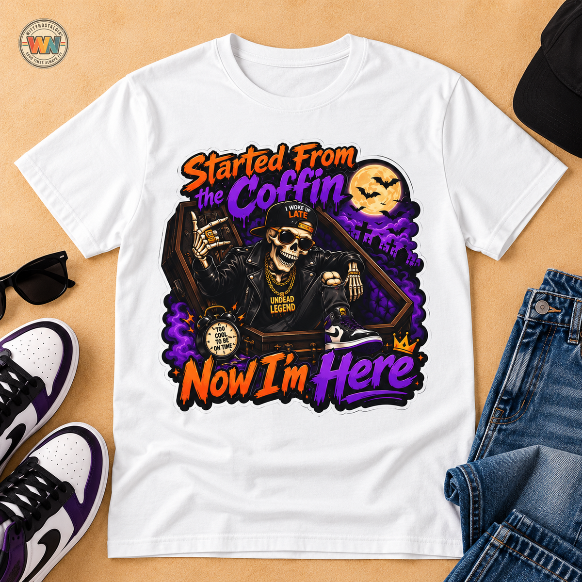 Started From the Coffin Skeleton Driver T-Shirt | Halloween Skull Tee