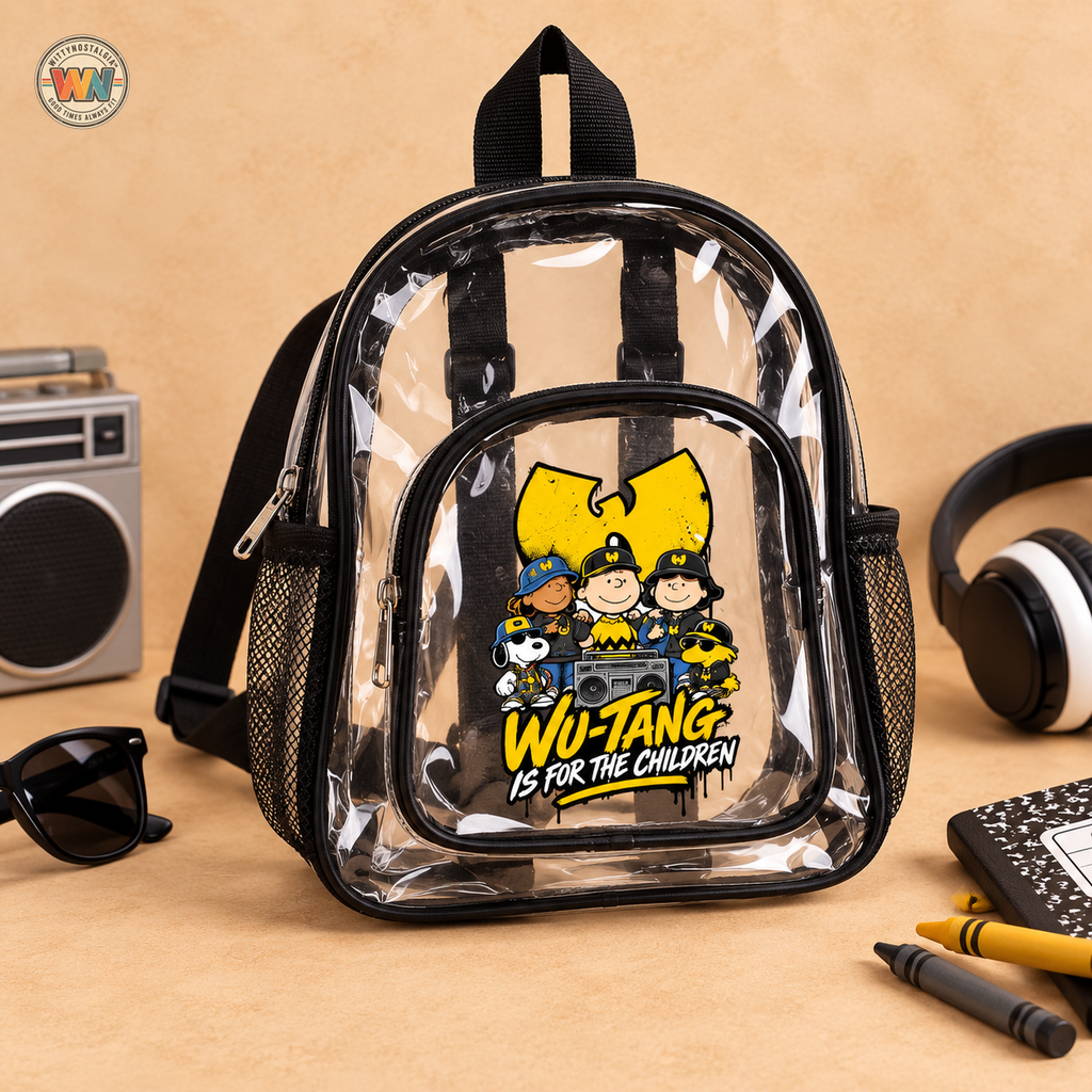 Wu-Tang For the Children  Clear Stadium Backpack | Transparent School Bag | 90s 00s Hip Hop Nostalgia Pop Culture
