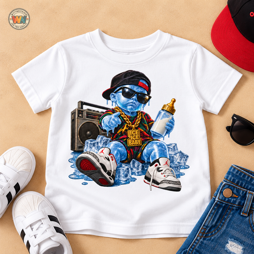 Ice Ice Baby Cool Hip Hop Teddy Bear Toddler Tee | Rap Bear Graphic Shirt