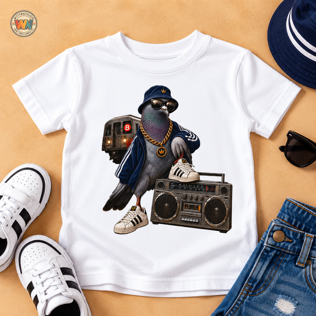 Cool Crow DJ boombox Toddler Tee | Hip Hop Bird Graphic