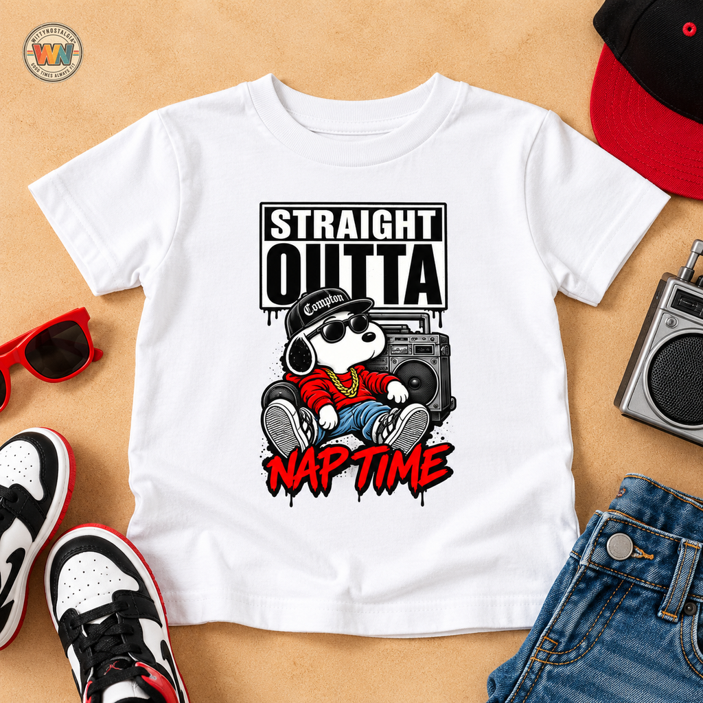 Straight Outta Nap Time Toddler Tee | Cool Hippo Cartoon Naptime Tee