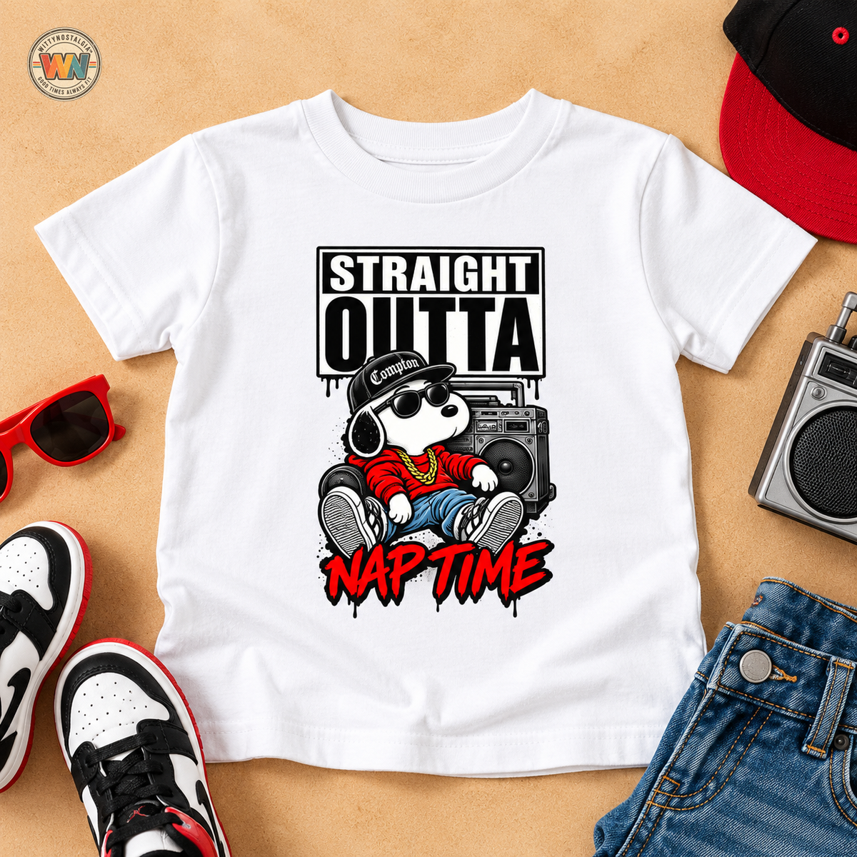 Straight Outta Nap Time Toddler Tee | Cool Hippo Cartoon Naptime Tee