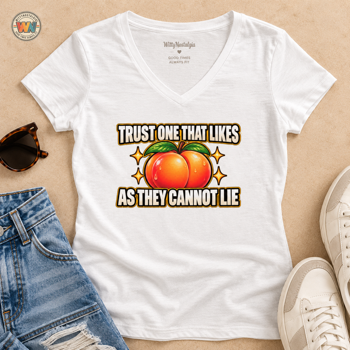 Trust one that likes as they cannot lie Shirt | V-neck Womens Tee | 90s 00s Hip Hop Pop Culture Nostalgia Millennial Era