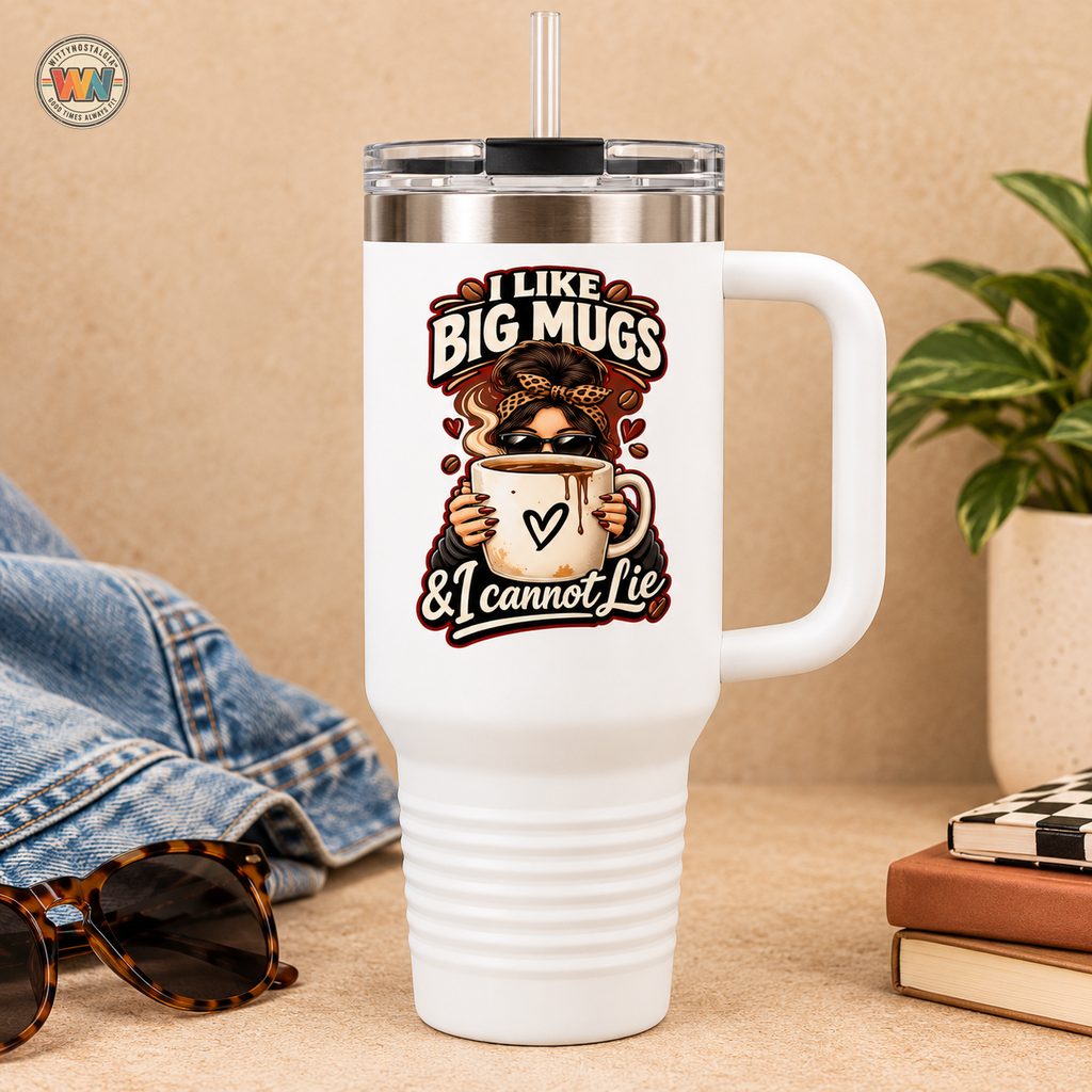 I Like Big Mugs & I Cannot Lie Travel Mug | 40oz Insulated Tumbler | 00's 90's Hip Hop Nostalgia
