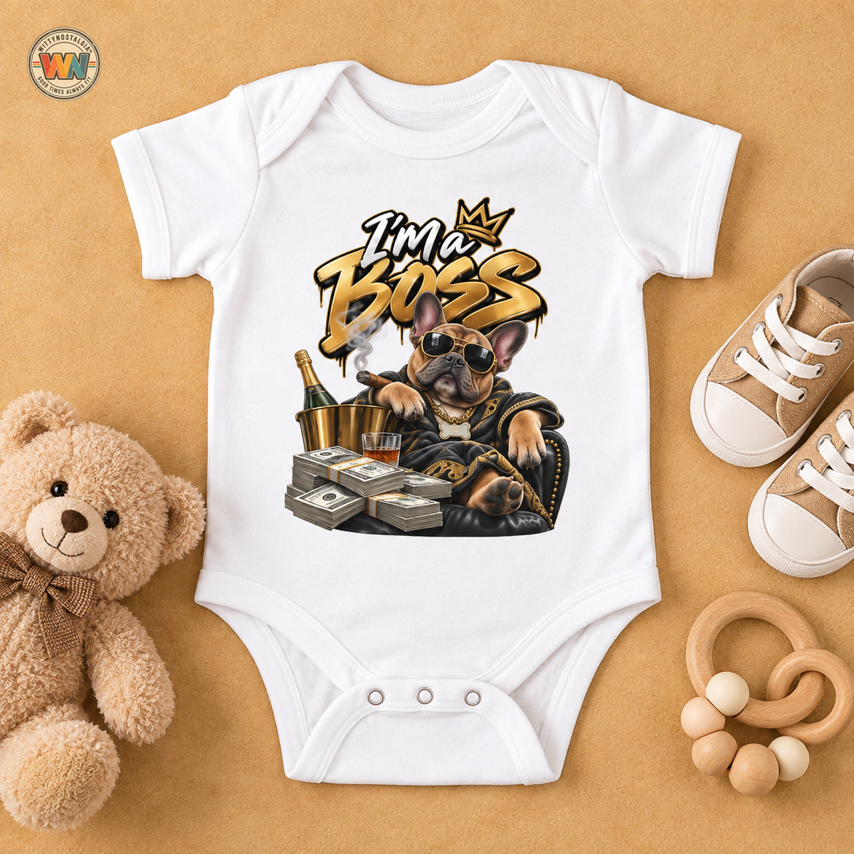 Im a Boss baby bodysuit | Safari Animal Adventure onesie | 90s 00s Hip Hop Pop Culture Nostalgia