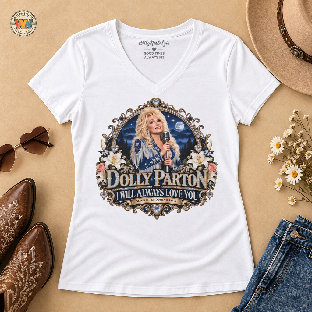 Country Legend Dolly Parton Portrait I Will Always Love You T-Shirt | Tribute Memorial