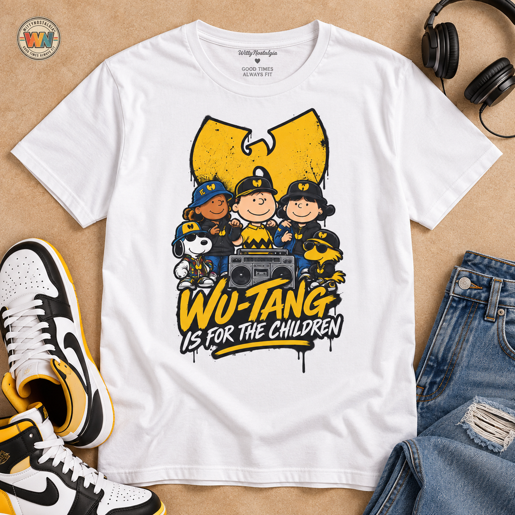 Wu-Tang Is For The Children T-Shirt | Hip Hop Cartoon Logo Tee | 1990's 2000's Nostalgia Throwback