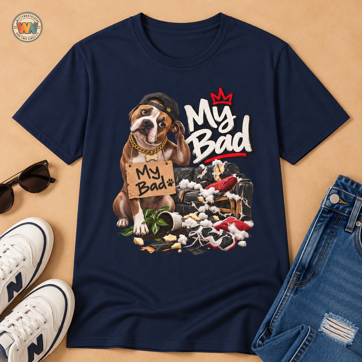 My Bad Puppy Graphic T-Shirt | Cute Dog Illustration | 90's 00's Hip Hop Pop Culture Nostalgia