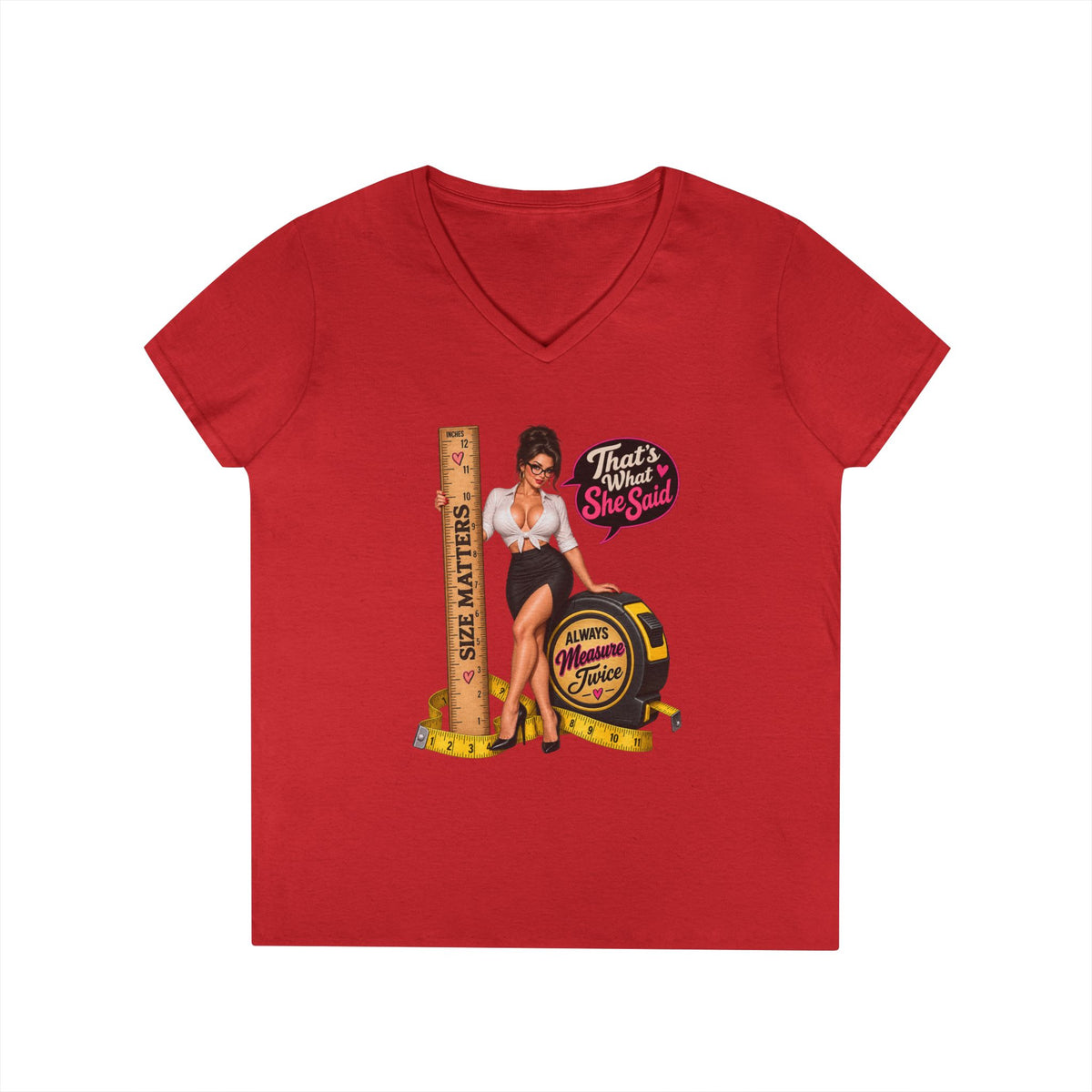 Thats What She Said Pinup Measure Tape Vintage Pinup T-Shirt | Humor | 90s 00s Hip Hop Pop Culture Nostalgia