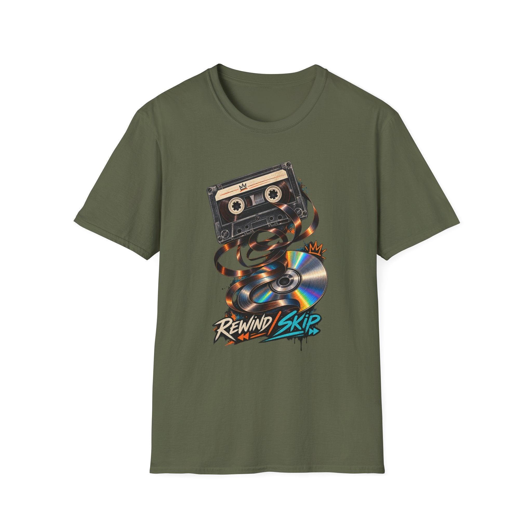 Cassette Tape Rewind Sk8er T-Shirt | Retro Mix Tape 90s Tape Art 1990's 2000's Nostalgia Throwback