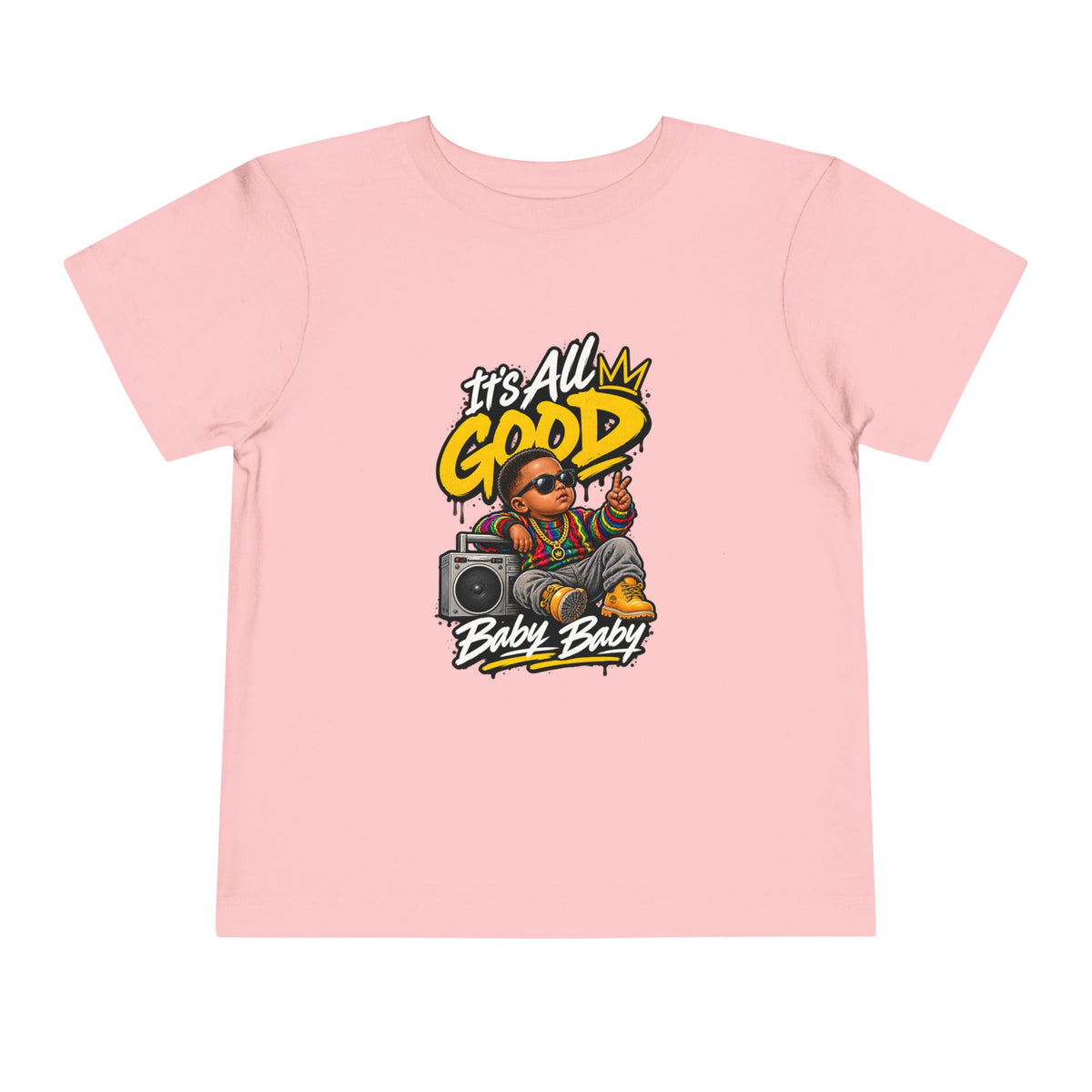 Its All Good Baby Biggie Toddler Tee | Retro Boombox Hip Hop Graphic