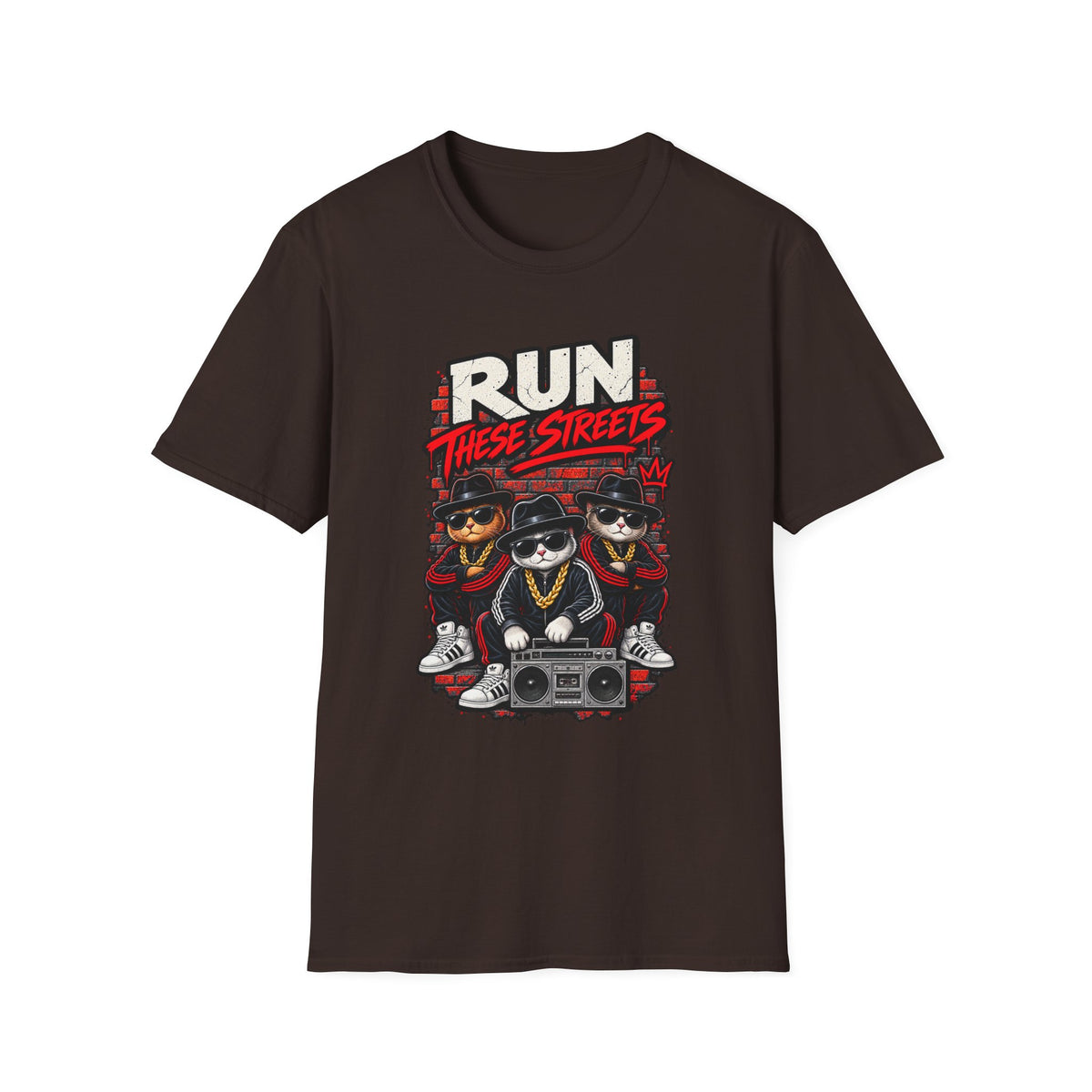 Run These Streets cats graphic T-Shirt | Hip Hop Cat Crew tee | 1990's 2000's Nostalgia Throwback