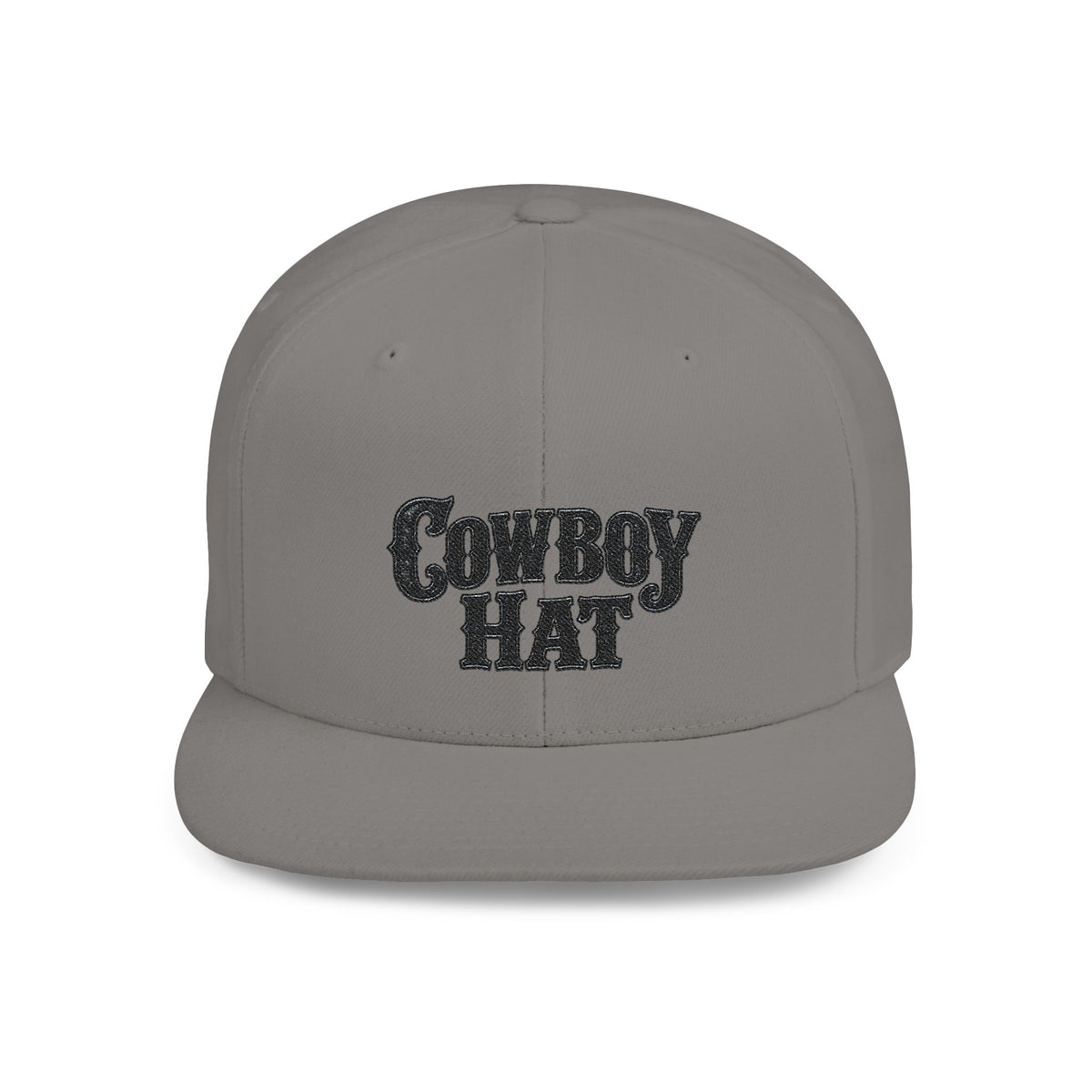 Cowboy Hat flat bill snapback | Western text embroidered cap