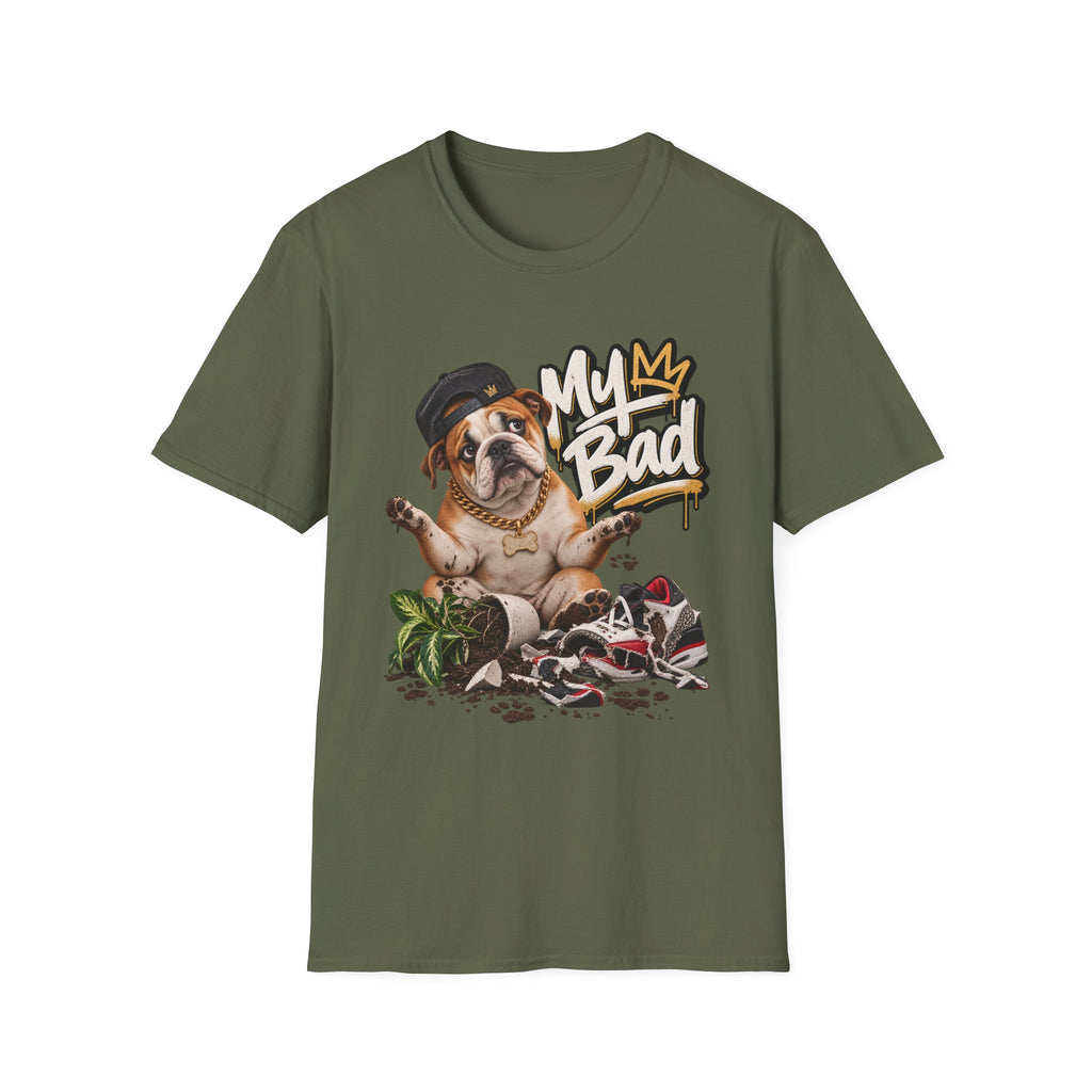 Bulldog 'My Bad' Graffiti T-Shirt | Hip Hop Dog Streetwear Tee