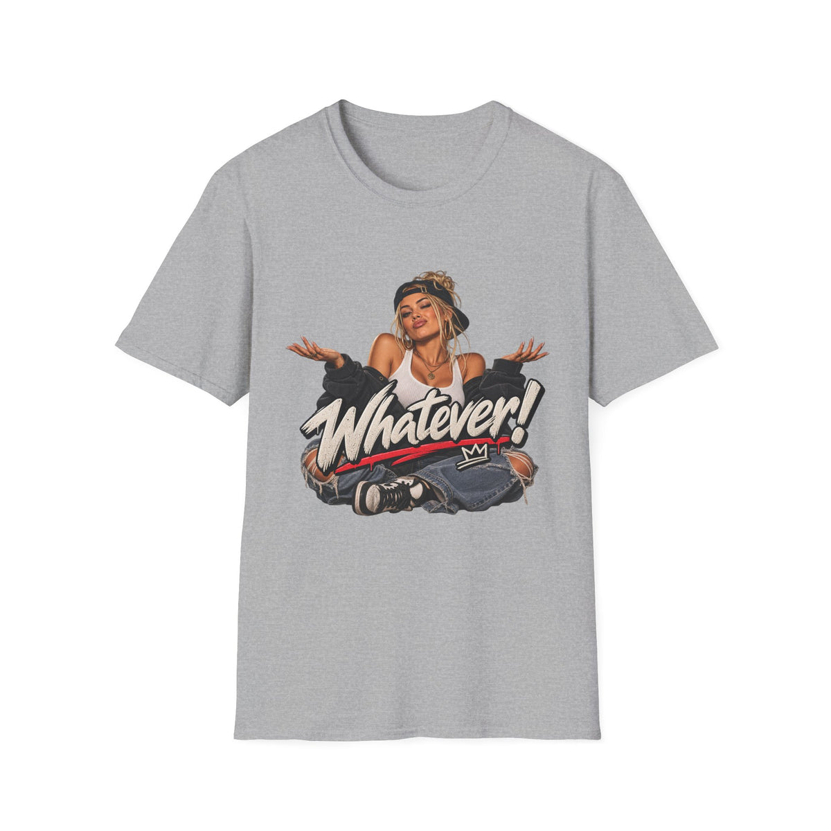 Whatever Girl Graphic Tee | Retro Girl Illustration T-Shirt | 90's 00's Hip Hop Pop Culture Nostalgia