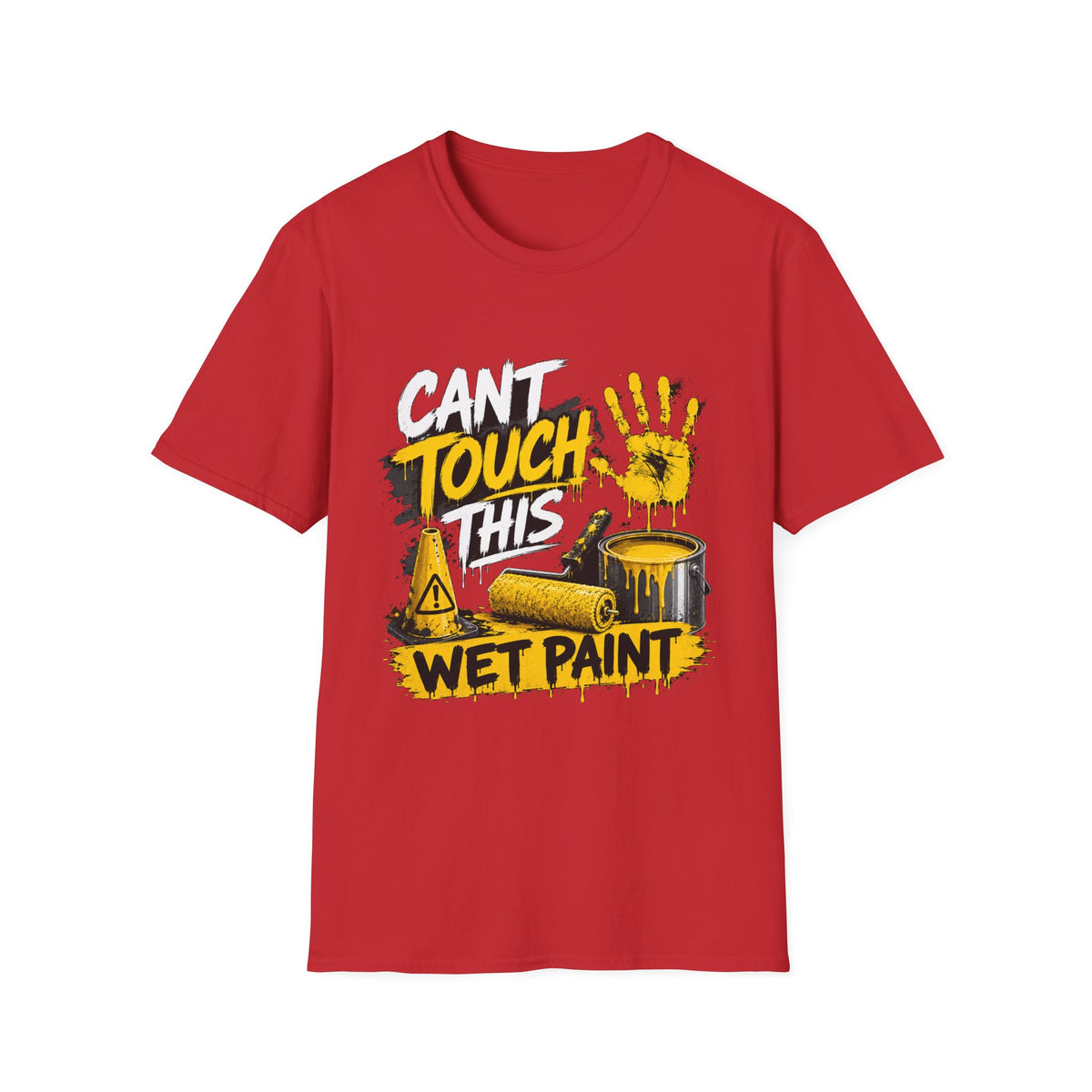 Cant Touch This Wet Paint MC Hammer T-Shirt | Paint Handprint Design 1990's 2000's Nostalgia Throwback