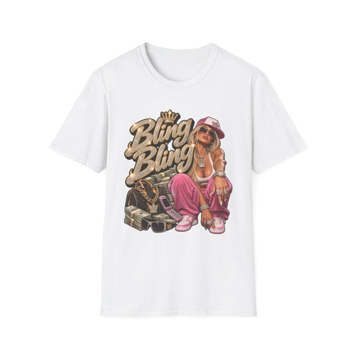 Bling Bling Graphic Tee | Retro Hip Hop Girl Illustration | 90's 00's Hip Hop Pop Culture Nostalgia