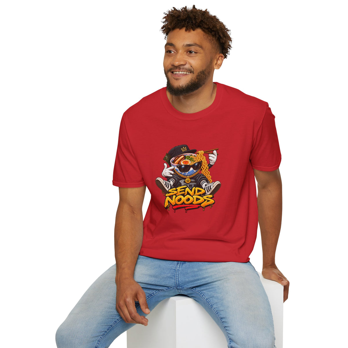 Send Noods ramen graphic T-Shirt | noodle bowl illustration, streetwear vibe | Hip Hop Pop Culture