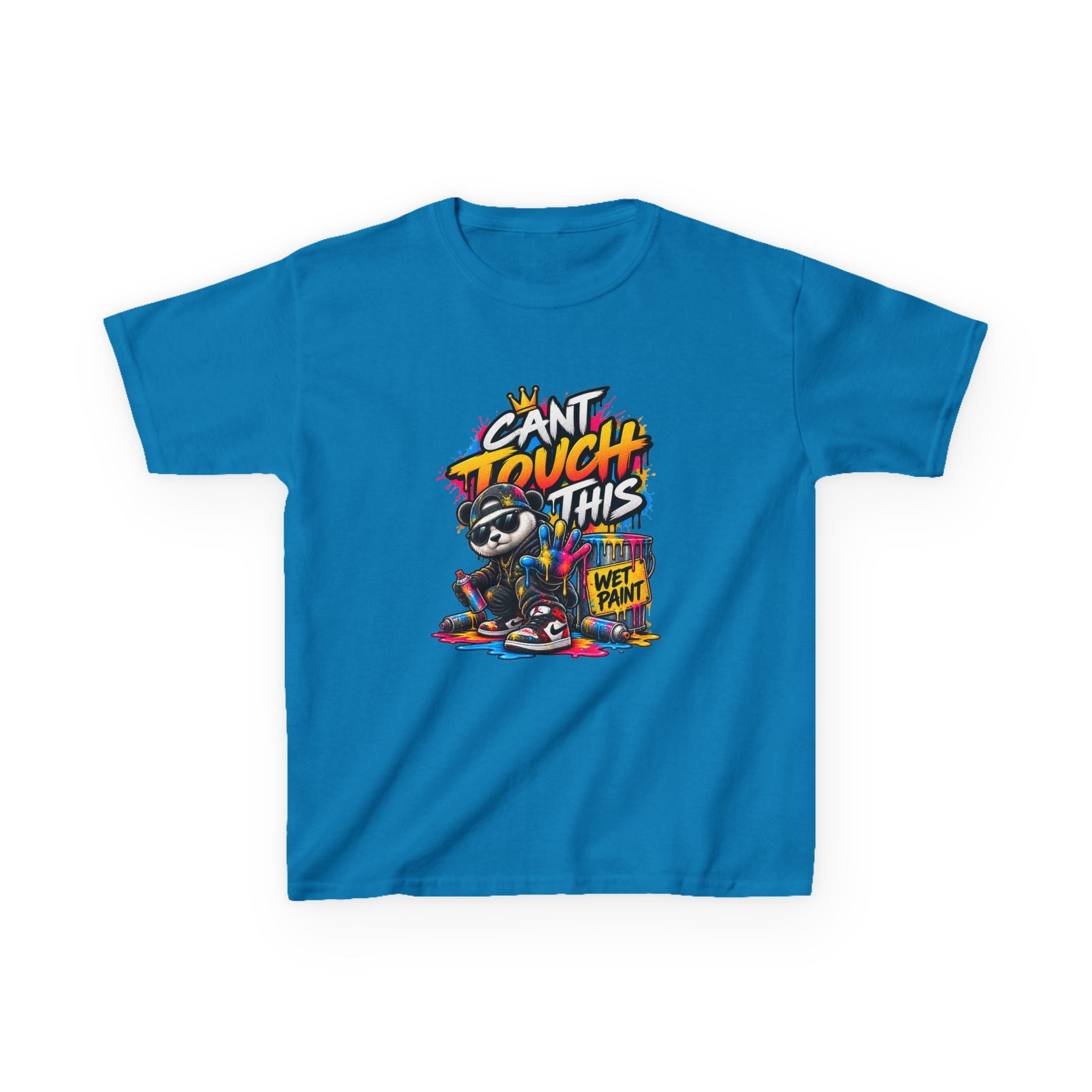 Cant Touch This Skateboard Panda Kids T-Shirt | Retro Graffiti Street