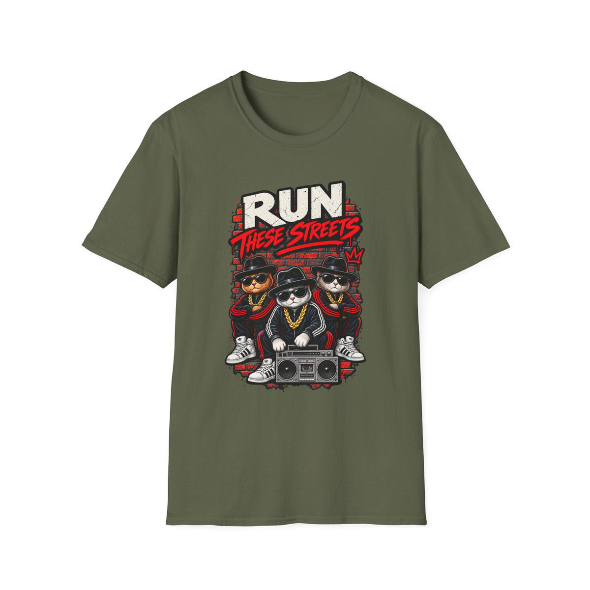 Run These Streets cats graphic T-Shirt | Hip Hop Cat Crew tee | 1990's 2000's Nostalgia Throwback