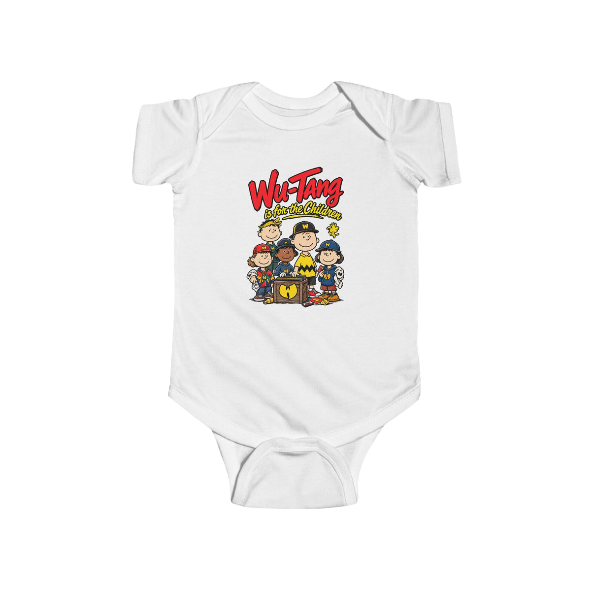 Wu-Tang For The Children Infant Bodysuit Onesie | Hip Hop Cartoon Baby Onesie | 90s 00s Hip Hop Nostalgia Millennial Era
