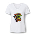 Drop It Like It's Haunted V-Neck Tee | Halloween Pinup Witch Design