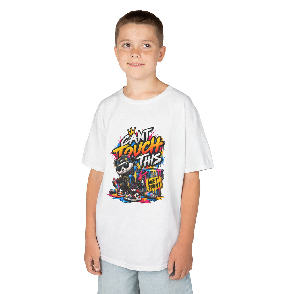 Cant Touch This Skateboard Panda Kids T-Shirt | Retro Graffiti Street