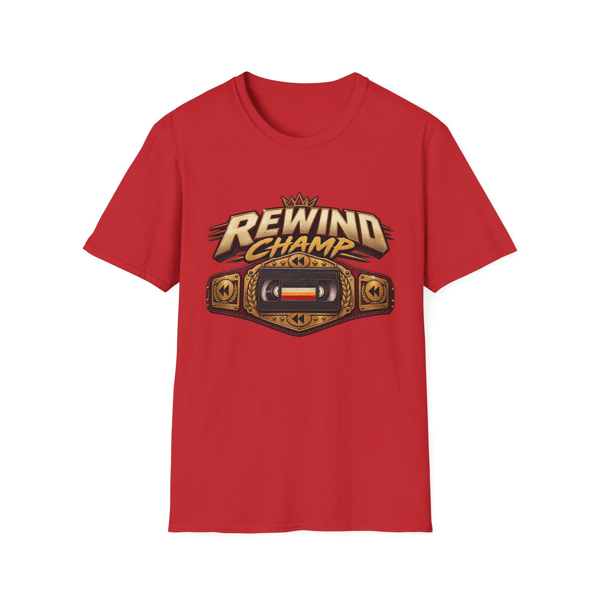 Rewind Champ cassette belt graphic T-Shirt | Retro Hip Hop audio nostalgia tee | 1990's 2000's Nostalgia Throwback